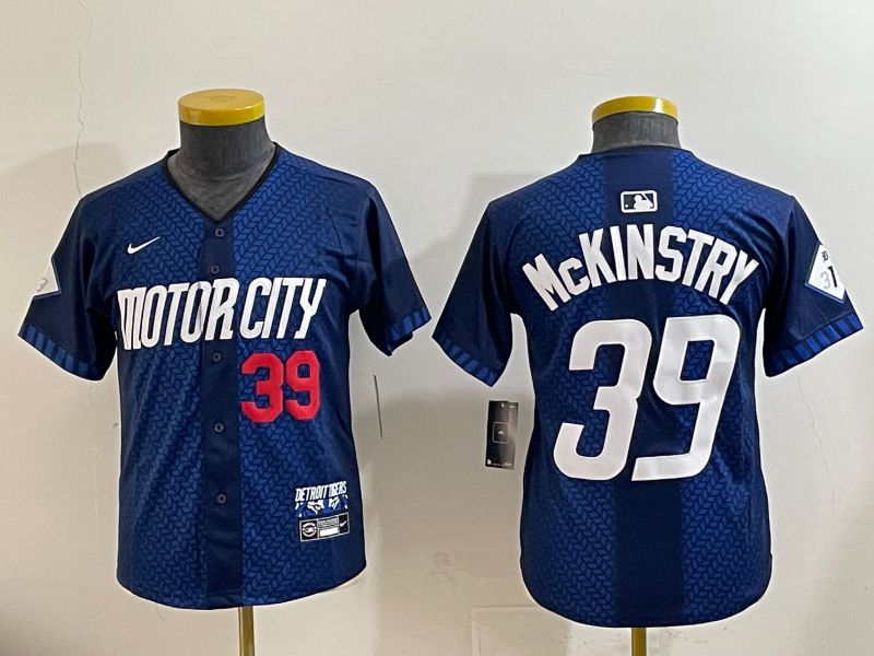 Youth 2025 Detroit Tigers #39 Mckinstry Blue City Edition Nike MLB Jersey style 5->youth mlb jersey->Youth Jersey